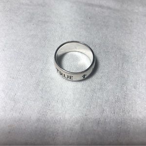 Sterling silver size 6 band True Love Waits